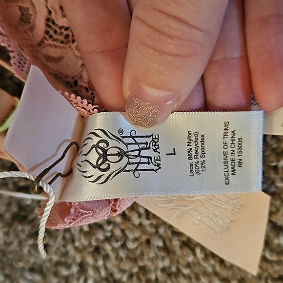 We are HAH x Free People Large Dusty Rose Lace Choker - Picture 4 of 4